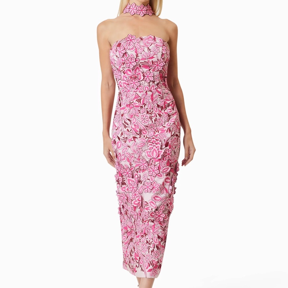 Floral Pink Halter Dress